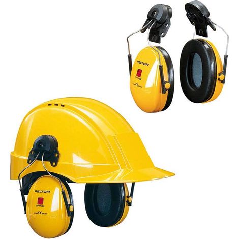 3M H510P3E-405-GU Cuffie Protettive con Attacco per Elmetto, 26 dB, Giallo