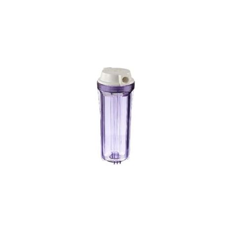 Boîtier transparent avec couvercle plat blanc, adapté aux systèmes d'osmose inverse et de filtration,