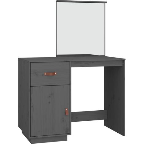 Toeletta tavolo da trucco mobili di design mobili per camera da letto 95 x 50 x 134 cm legno massello di pino grigio 020006385