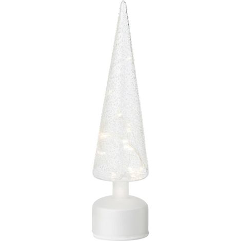 Sapin Tournant à LED "Lenard" 38cm Blanc (1/5)