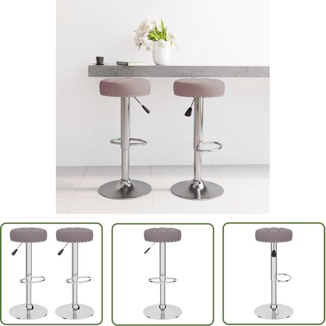 The Living Store Tabourets de bar lot de 2 taupe tissu - Tabouret De Bar - Chaise De Comptoir - Tabourets De Cuisine - Meubles De Salle À Manger - Décoration Intérieure (1/5)