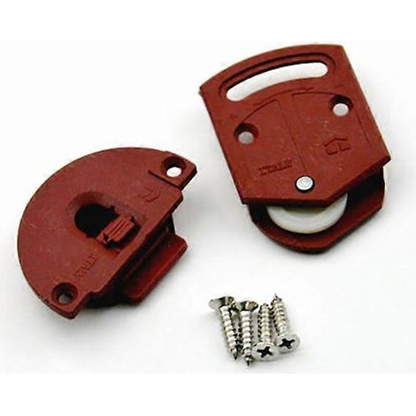 jeu de roulettes en plastique pour porte de placard vintage, roulettes pour porte coulissante, accessoires de quincaillerie pour meubles (1/5)