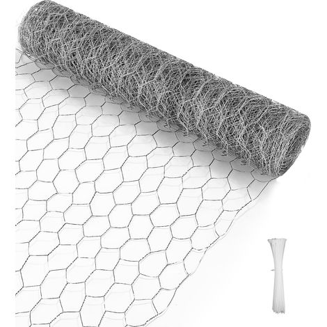 Grillage à Poule 0.4X12m, Grillage Fine Maille, Grillage Hexagonal Galvanisé,Idéal Pour Clôture Jardin Et Enclos Pour Petits Animaux (1/5)