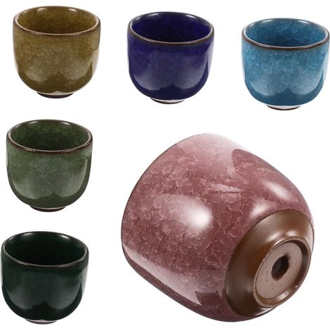 6 pièces Lot de Pots Céramique pour Plantes avec Drainage Petits Jardinières Colorées pour Plantes Intérieur Décoration Bureau et Balcon (1/5)