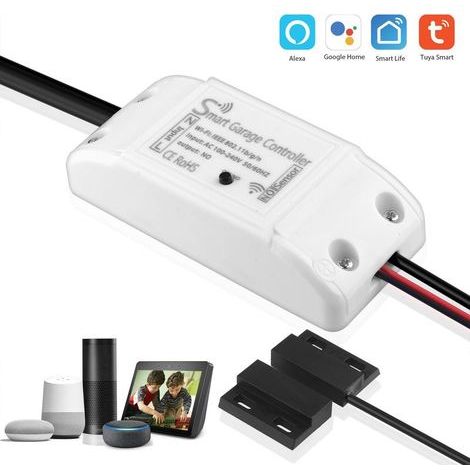 Ouvre-porte Garage WiFi 2.4G, Télécommande Surveillance App Smart Life, Compatible Android iOS (1/5)
