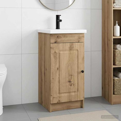 Vanidad de baño con lavabo Roble Artesanal 42 x 40 x 84,5 cm