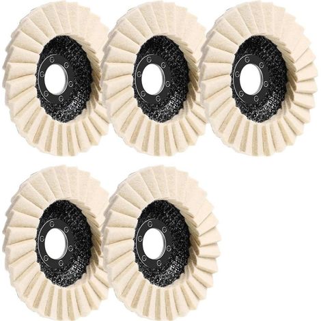 Disques De Polissage En Feutre - 125mm X 22mm - Pour Ponceuses D Angle - Travail Du Bois Metal Et Peinture - Lot De 5 (1/5)