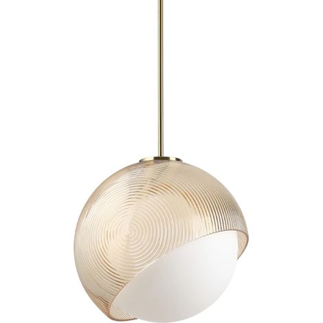 Ideal Lux Lampadario Bloom 1 luce E27 ottone vetro alluminio (1/2)