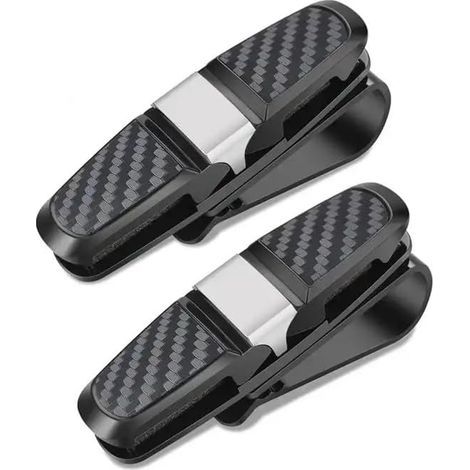 Supporti per occhiali da sole da aletta parasole per auto, supporto per occhiali da sole a clip, supporto per occhiali da auto, clip a doppia estremità e clip girevole a 180 gradi (confezione da 2) (1/5)