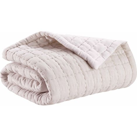 VIVARAISE - Jeté de lit Cambra Vivaraise - 180 x 260 cm, naturel, coton et polyester