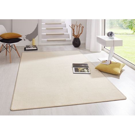 Tapis d'intérieur Tapis de Salon, uni, Moderne, en Velours, pour Salle à Manger, Salon, Chambre d'enfant, Couloir, Chambre à Coucher, Cuisine - Beige, 133 x 195 cm (1/5)