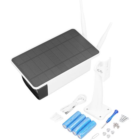 Caméra Solaire HD 2MP 1080P Sans Fil Vision Nocturne Vidéosurveillance Domestique Extérieure IP66 Étanche (1/5)