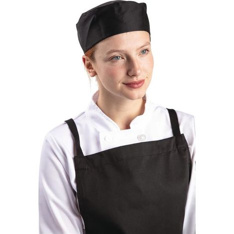 Calot de Cuisine en Polycoton Noir - Taille L - Whites Chefs Clothing (1/5)