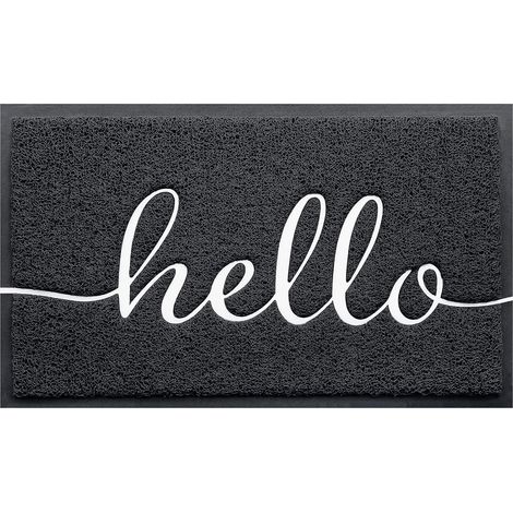 Tapis de porte (81 x 51 cm, noir), tapis de bienvenue, tapis d'entrée discret, tapis antidérapant 81 x 51 cm (1/5)