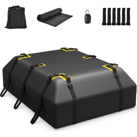 Grand volume 600L sac de toit voiture étanche avec tapis antidérapant, pour SUV, berline, pickup avec ou sans barres (1/5)