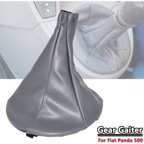 LEVIER - POMMEAUX soufflet en cuir PU Gris Pour FIAT PANDA 2003-2012 500 500C 2007-2013 (1/4)