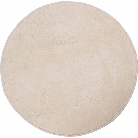 HOMESCAPES Hand Tufted Plain Cotton Cream Large Round Rug, 70 cm Diameter