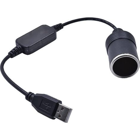USB A male to 12V car cigarette lighter socket converter