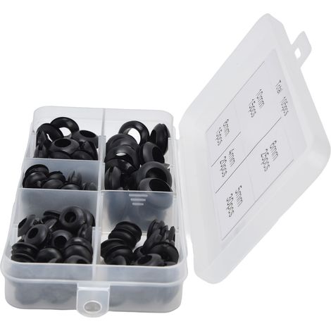 Kit de 105 bagues d'étanchéité en caoutchouc assorties, anneaux passe-câbles pour filage et plomberie, protection anti-frottement avec boîte (1/5)