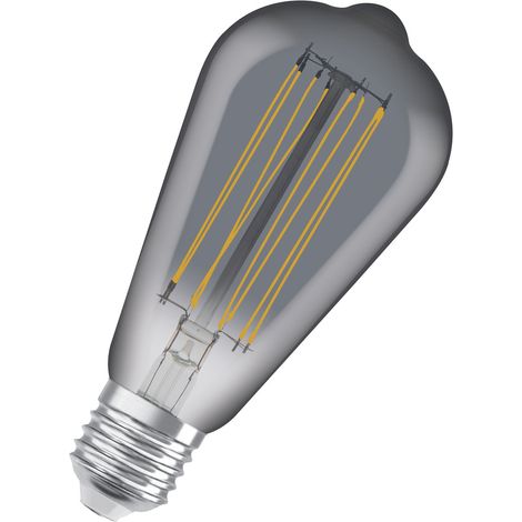 Ampoule LED Dimmable Osram, édition vintage, 42 Watts Remplacement, E27, ST64, 1800 Kelvin, lumière confortable chaude, verre transparent, pack unique (1/5)