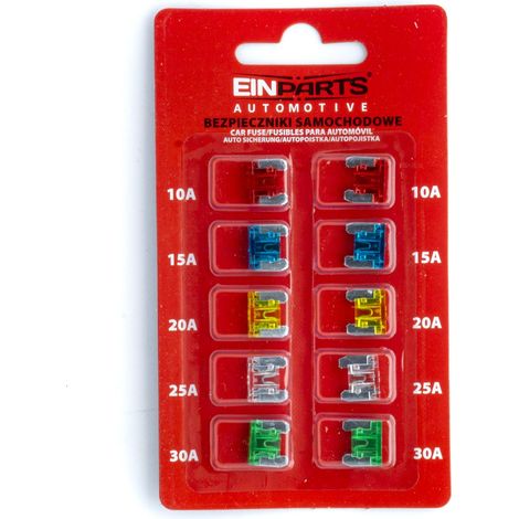 Set di 10 fusibili a lama per autoveicoli MICRO 10A-30A (1/3)