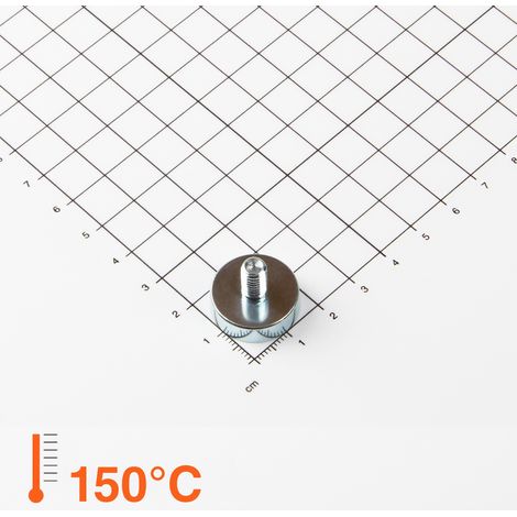 Magna-C Neodym Flachgreifer mit Gewindezapfen Ø20x6mm bis 150°C (1/4)