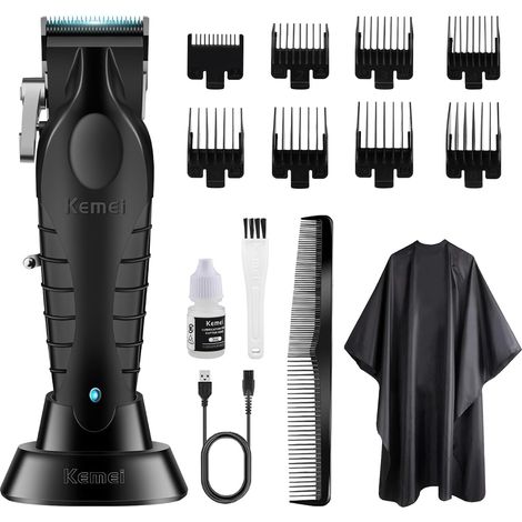 Tondeuse à cheveux sans fil, rechargeable USB, jusqu'à 350 min d'utilisation, 8 peignes de guidage (1/5)