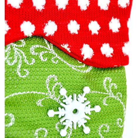 Shatchi Designer Christmas Stocking Green Xmas Socks Decorations 5310 (1/5)