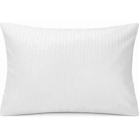 Kissenbezug 70x80 weiß für Kissen aus polierter Baumwolle, gestreift, 4 mm, Lesezeichen für Hotel (1/5)