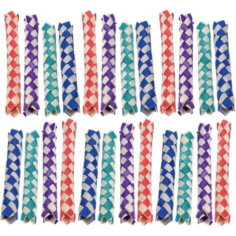 24 pièces pièges à doigts oiseaux perroquets jouet à mcher pièges en bambou chinois bricolage jouet pour les fêtes d'enfants (1/5)