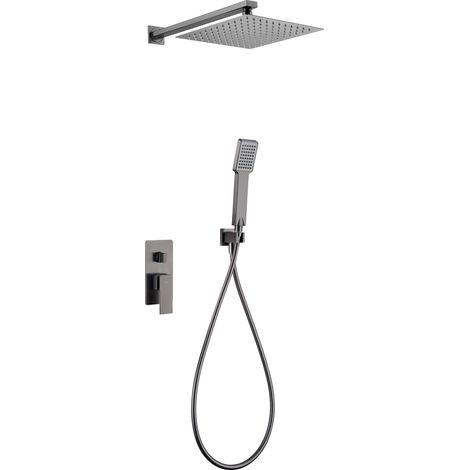 Set doccia incasso con monocomando  Modello PISA  Colore nero  Finitura in black gun metal [IMEX®]