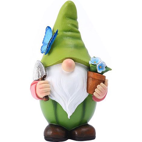 Nain De Jardin En Résine Lumineux À Énergie Solaire, Figurine Décorative Imperméable Pour Terrasse Et Intérieur-KZQ (1/2)