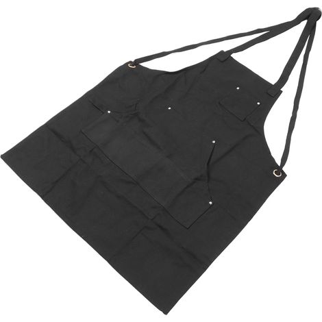 Tablier de travail multifonctionnel en toile, ajustable et doté de poches, idéal pour charpentier, électricien, chef cuisinier et coiffeur. (1/5)