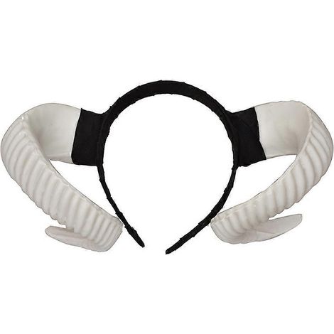 Bandeau en corne de mouton artificielle pour cosplay et spectacles, accessoire de coiffure-White