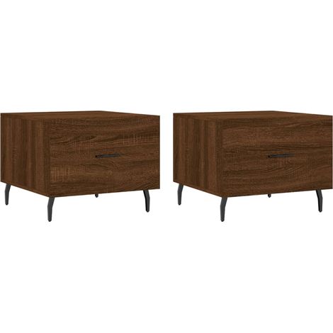 Maison Exclusive - Couchtische 2 Stk. Braun Eichen-Optik 50x50x40