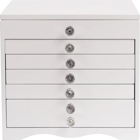 Joyero, diseño elegante, amplio espacio de almacenamiento, blanco. (1/2)