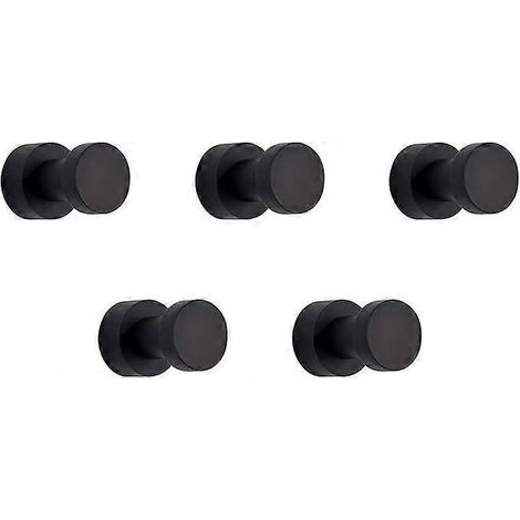Wandhaken, Handtuchhaken für Badezimmer, Küche, Tür, Schrank & Kleiderschrank, 5er-Pack (Schwarz) (1/4)