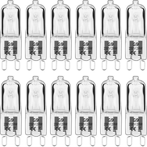 TONCHEAN Ampoule LED G9,Ampoule Halogene G9 28W 230V, 350LM 2700K Blanc Chaud Dimmable, G9 Ampoules Capsule, pour Lustres, Lampes de Paysage, Appliques Murales, éclairage d'armoire, Lot de 10