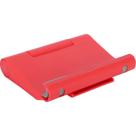 Support de téléphone multifonctionnel pliable, support de bureau portable en plastique pour téléphone portable et tablette (rouge)