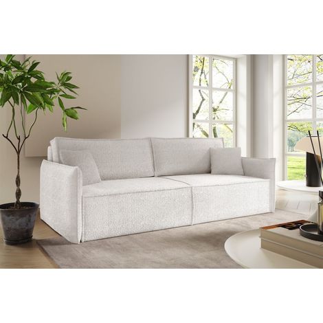 Sofa 3-Sitzer mit Schlaffunktion LAGOS in Stoff Abriamo Creme (1/5)