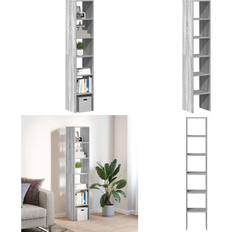 vidaXL Bücherregale 2 Stk. Stapelbar Grau Sonoma 30x30x80 cm (1/5)