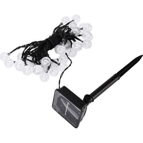 21 Fuß (ca. 6,4 m) lange Solar-Lichterkette mit 30 LEDs, warmweiß, wasserdicht, für die Dekoration von Garten, Terrasse und Rasen (1/5)