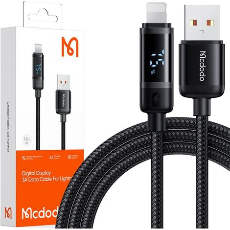 Cargador Mcdodo con cable USB Lightning de carga rápida para iPhone, 1 m LED (1/5)