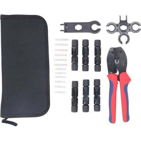 Kit d'outils de remplacement de panneaux solaires, 6 paires de connecteurs solaires et 2 clés, avec 1 outil de sertissage de fil pour câble 13-10AWG (2,5/4/6 mm²). (1/5)