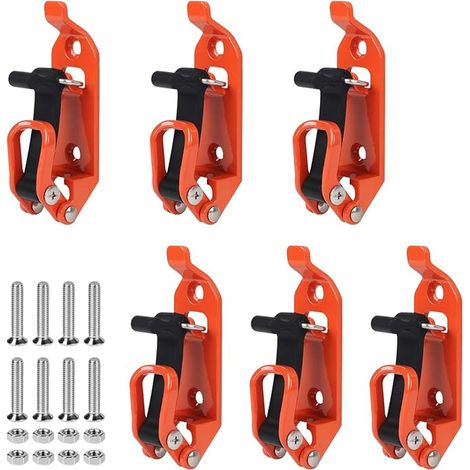 EXLECO Excavator Brackets for Roof Rack Kit Metal and Rubber Roof Rack Excavator Brackets for Roof Bar Excavator Mounting Brackets Kit Shovel Support Clamp Kit Orange (1/5)