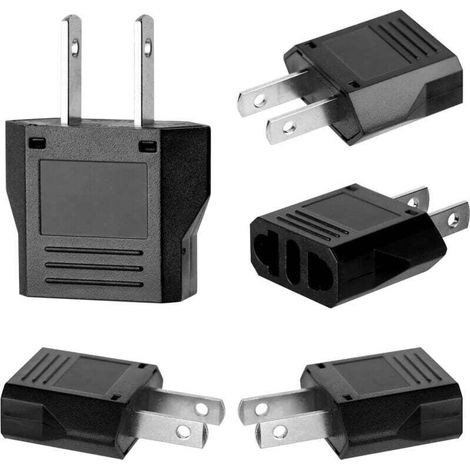5pièces Adaptateur de Voyage,Adaptateur Prise USA,Adaptateur Prise France vers USA,Adaptateur USA,Adaptateur Prise Canada,Adaptateur Prise Universelle Americaine/Chine/Japon/Canada/Mexique (1/4)