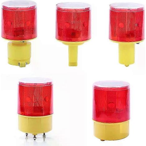 Solarbetriebene rote Warnleuchte mit Blitzlicht, geeignet für Baustellenkegel, Verkehrssignale, Sicherheits-Notfall-LED-Blinkerlampe - JXLGV (1/5)