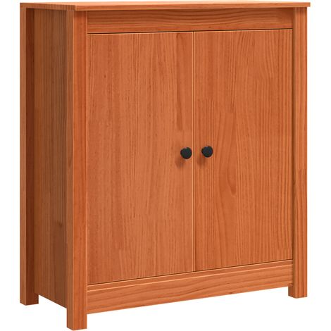 Buffet Meuble de rangement Brun cire 70 x 35 x 80 cm Pin massif (1/5)