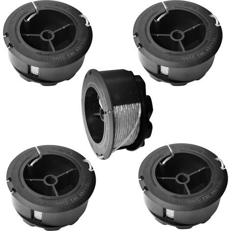Bosch F016800570 5er-Pack Ersatzspulen für Bosch GrassCut 18, 18-26 und 18-260 Freischneider, 1,6 mm x 6 m (1/5)