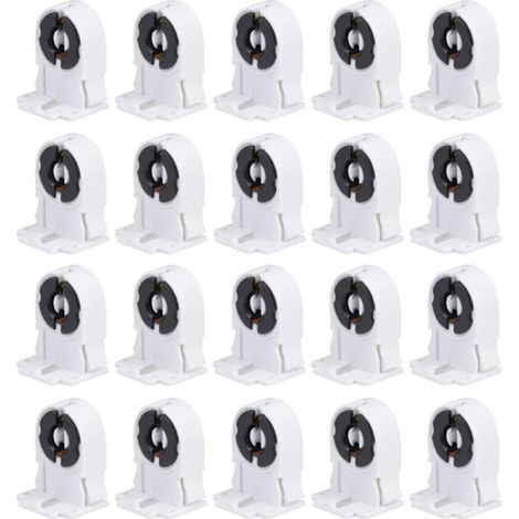 Douille pour tube LED - Support T8/G13 - Compatible avec les ampoules fluorescentes LED - Lot de 20 (1/5)